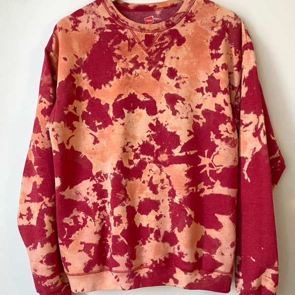 Tie Dye Womans Red Crewneck Sweater Size Small - Picture 9 of 14